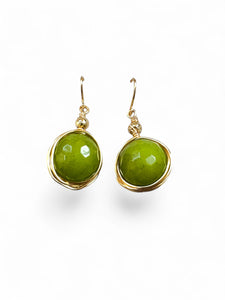 Olivia green stone drop earrings