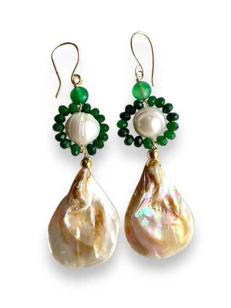 Baroque Pearl and Mother OF Pearl Earrings