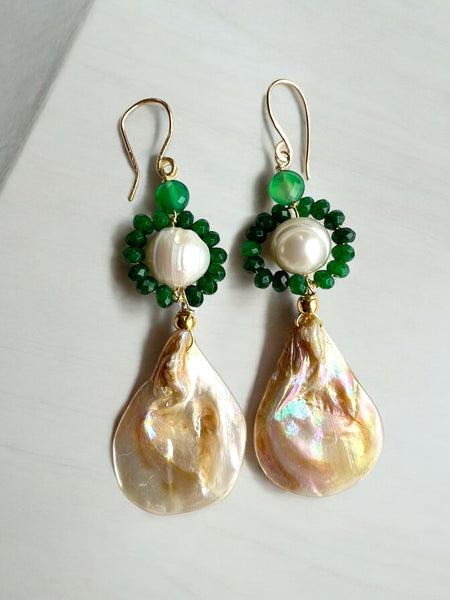 Baroque Pearl and Mother OF Pearl Earrings