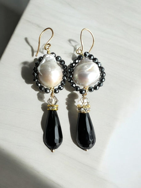 Baroque Pearl and Mother OF Pearl Earrings