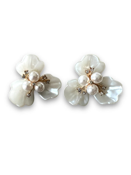 Clip On Flower Earrings