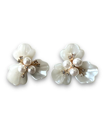 Clip On Flower Earrings