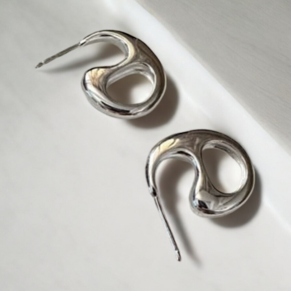 Geo Silver Bold Earrings