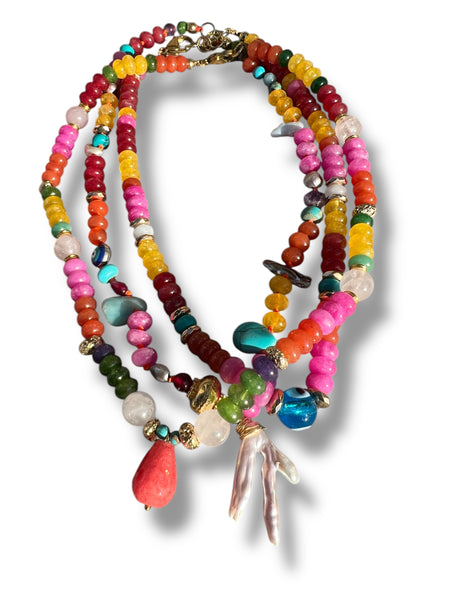 Multi Color Gemstone Necklace