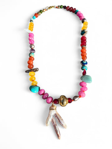 Multi Color Gemstone Necklace